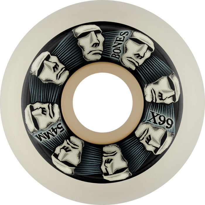 Bones X-Formula X-Ninety-Nine Head Rush V5 Sidecut 54mm 99a Wheels - White (Set of 4)