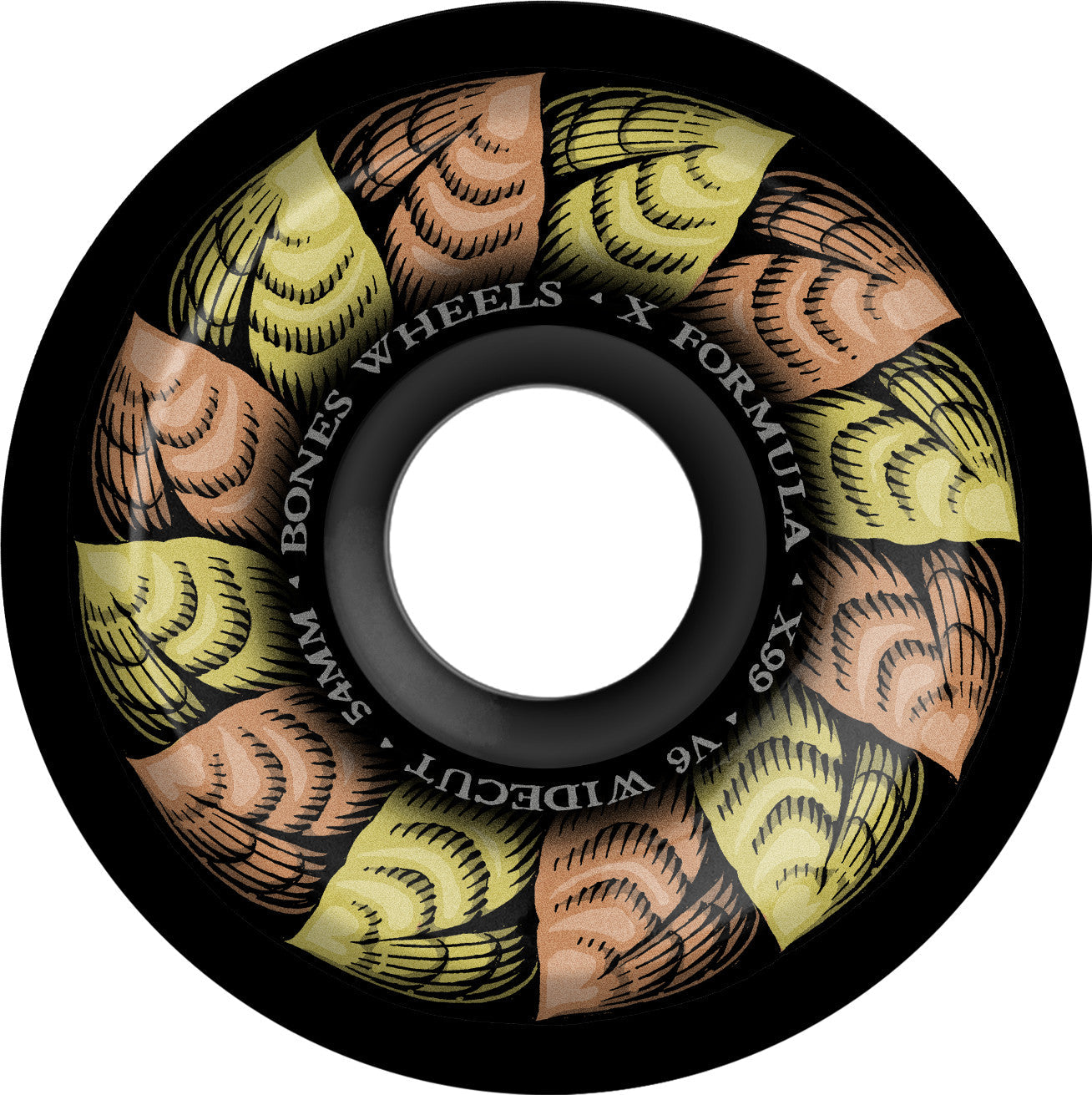 Bones X-Formula Leaving V6 Wide-Cut 54mm 99a Wheels - Black (Set of 4)