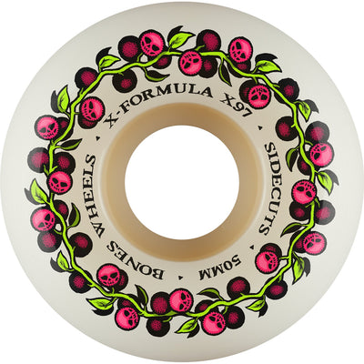 Bones X-Formula Skull Berries V5 Sidecut 50mm 97a Wheels - White (Set of 4) - X747X
