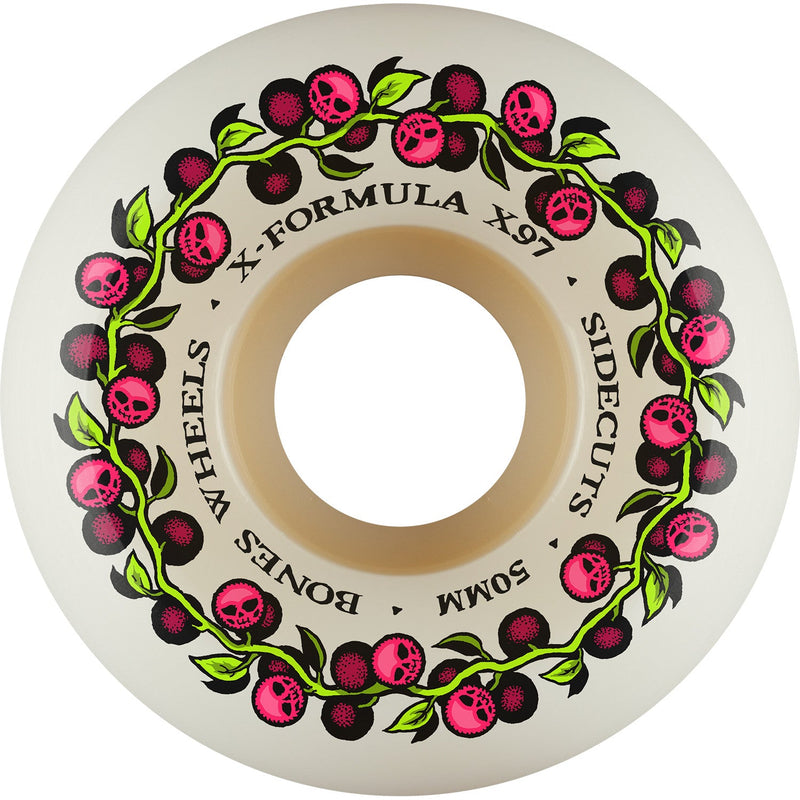 Bones X-Formula Skull Berries V5 Sidecut 50mm 97a Wheels - White (Set of 4) - X747X