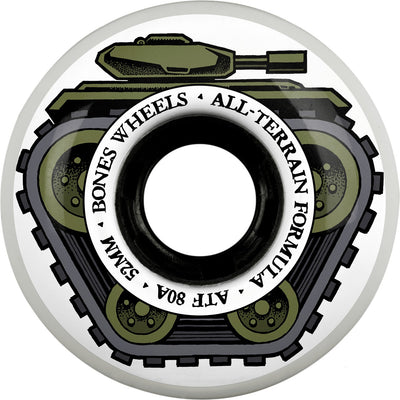 Bones ATF All Tank 52mm 80a Wheels - White (Set of 4)