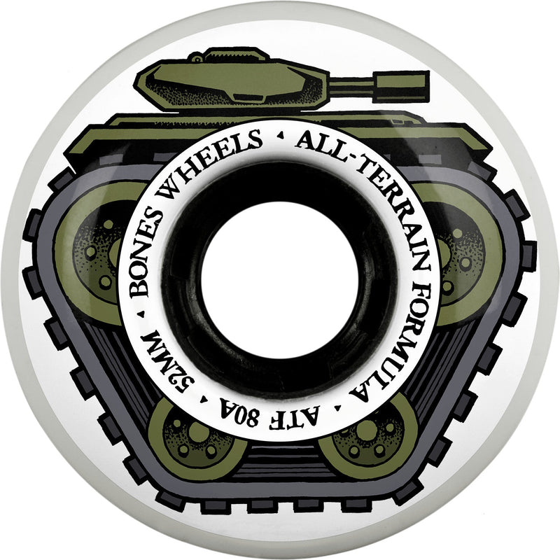Bones ATF All Tank 52mm 80a Wheels - White (Set of 4)