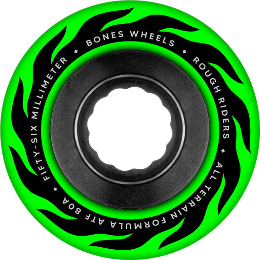 Bones ATF Rough Rider Eternal Flame 56mm 80a Wheels - Green (Set of 4) - X747X