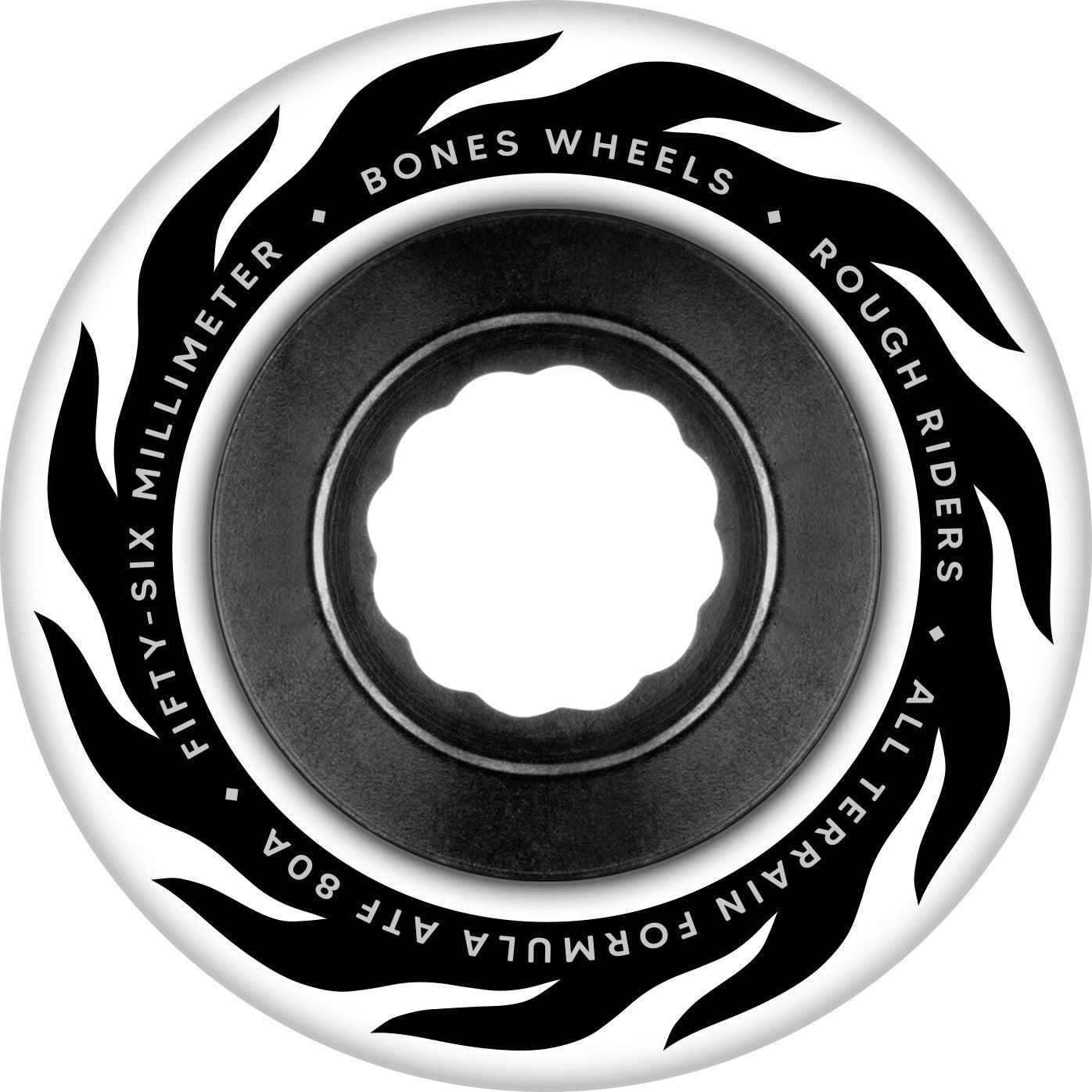 Bones ATF Rough Rider Eternal Flame 56mm 80a Wheels - White (Set of 4) - X747X