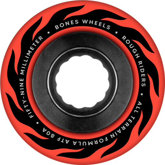 Bones ATF Rough Rider Eternal Flame 59mm 80a Wheels - Red (Set of 4) - X747X