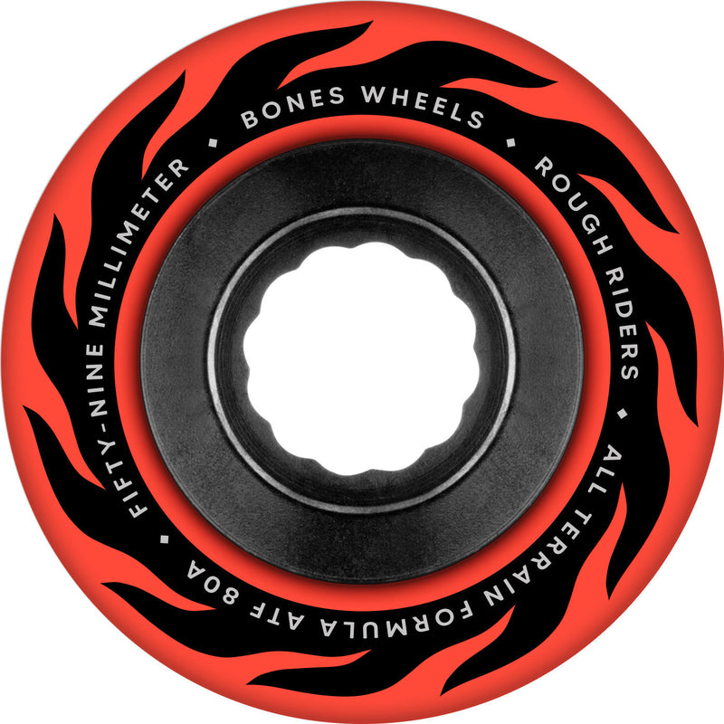 Bones ATF Rough Rider Eternal Flame 59mm 80a Wheels - Red (Set of 4) - X747X