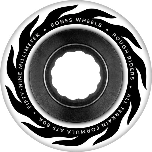 Bones ATF Rough Rider Eternal Flame 59mm 80a Wheels - White (Set of 4) - X747X