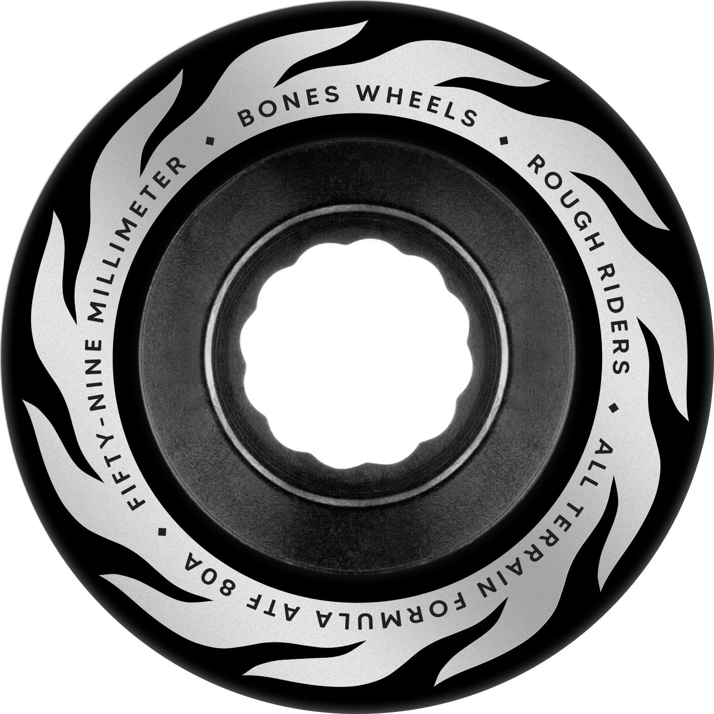 Bones ATF Rough Rider Eternal Flame 59mm 80a Wheels - Black (Set of 4) - X747X