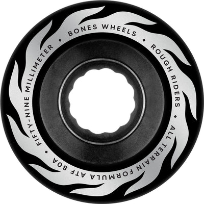 Bones ATF Rough Rider Eternal Flame 59mm 80a Wheels - Black (Set of 4) - X747X