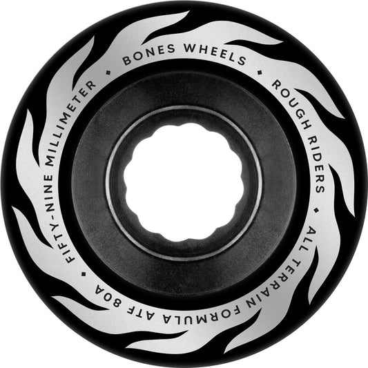 Bones ATF Rough Rider Eternal Flame 59mm 80a Wheels - Black (Set of 4) - X747X