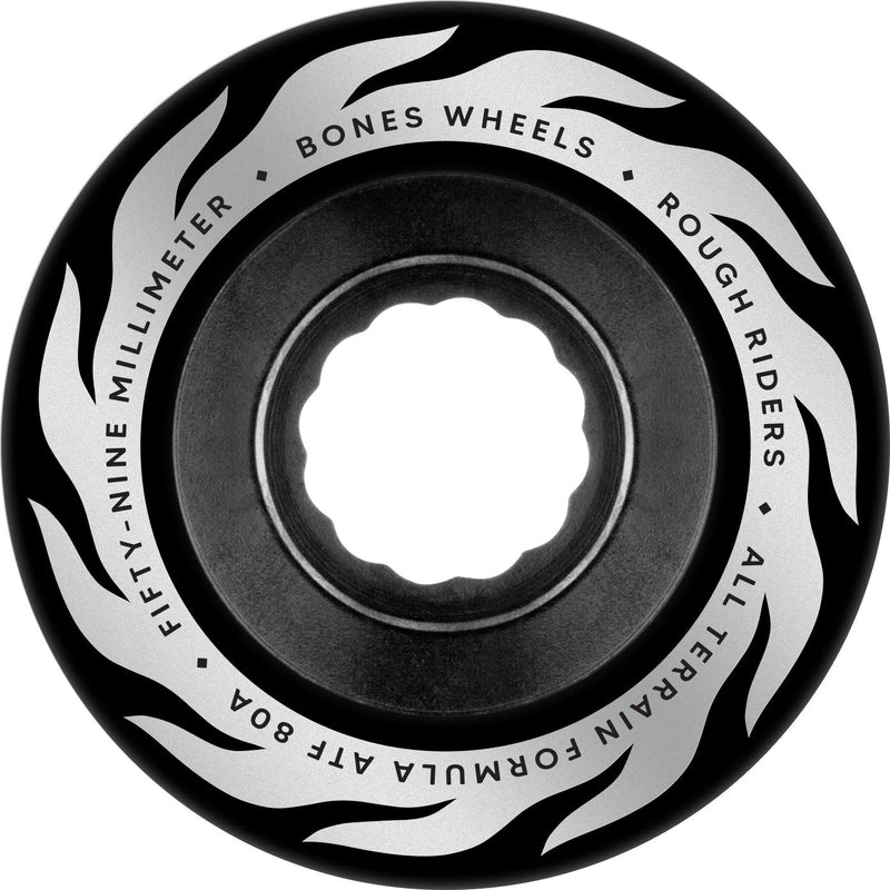 Bones ATF Rough Rider Eternal Flame 59mm 80a Wheels - Black (Set of 4) - X747X