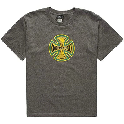 Independent Coil Short Sleeve Youth T-Shirt - Charcoal Heather - X747X