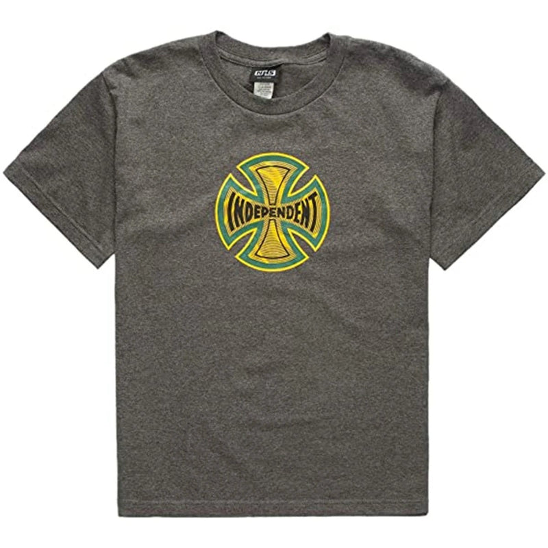 Independent Coil Short Sleeve Youth T-Shirt - Charcoal Heather - X747X