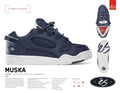 éS THE MUSKA NAVY WHITE SKATE SHOES - X747X
