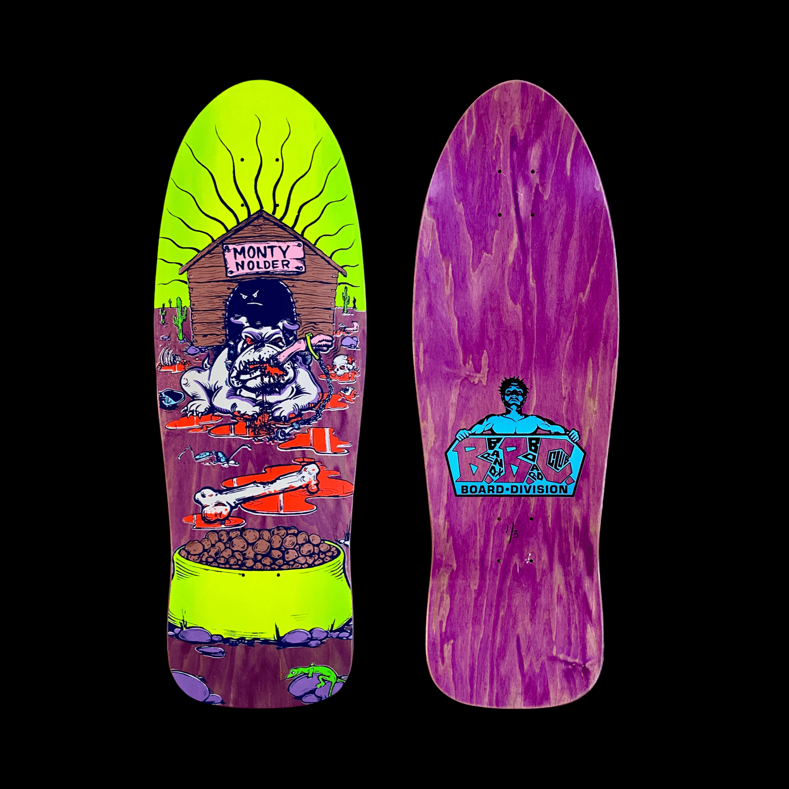 Monty Nolder Bulldog 2 BBC Limited Edition Deck 10.25”x31” HAND - PAINTED (1 of 3) - X747X