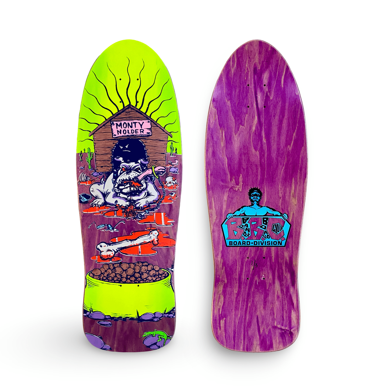 Monty Nolder Bulldog 2 BBC Limited Edition Deck 10.25”x31” HAND - PAINTED (1 of 3) - X747X