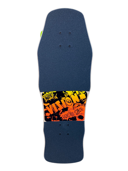 Vision Psycho Stick Woodcut Yellow / Blue 10" Complete Skateboard