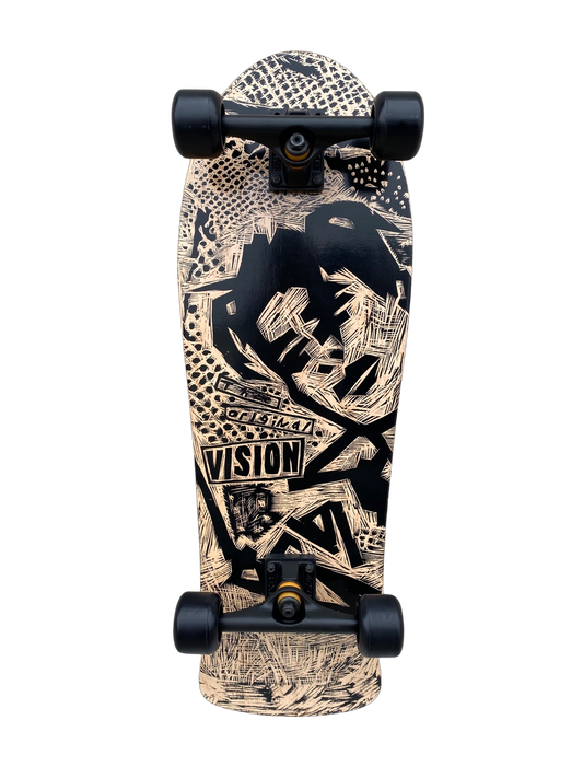 Vision Gonzales Original MG Woodcut Natural / Black 10" Complete Skateboard - X747X
