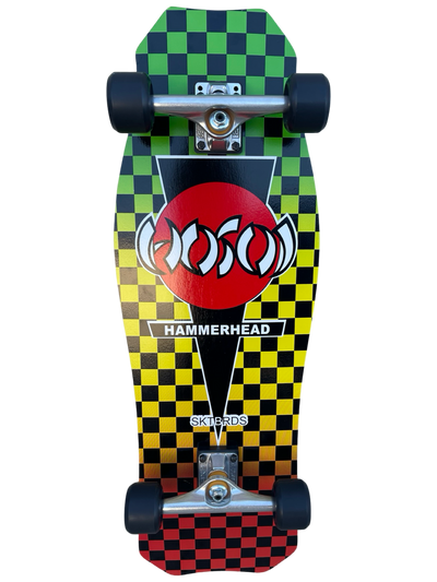 Hosoi O.G. Hammerhead Rasta Checkerboard 10.5" Complete Skateboard - X747X