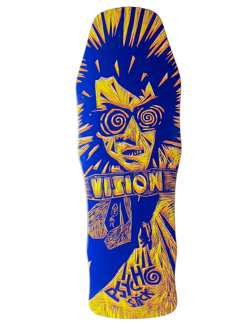 Vision Original Psycho Stick Woodcut Art 10" Skateboard Deck - X747X