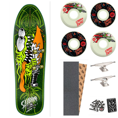 Santa Cruz Meek Pinstripe Slasher 9.23" Green Complete Skateboard - X747X