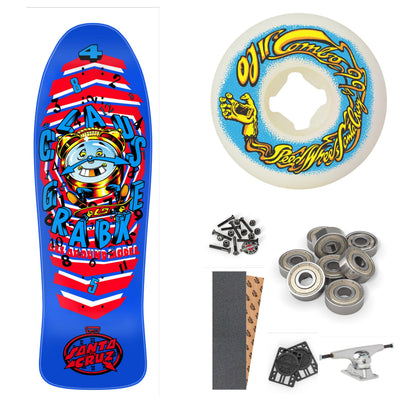 SANTA CRUZ CLAUS GRABKE "ALL AROUND" 9.89" COMPLETE SKATEBOARD - X747X
