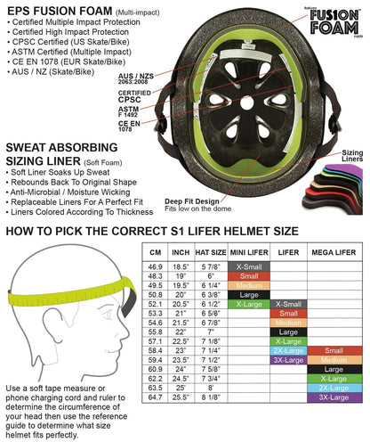 S1 Lifer Helmet - Bright Orange Gloss/Black Stripes