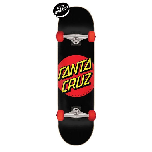 Santa Cruz Classic Dot Super Micro Complete Skateboard - 7.25" Black/Red